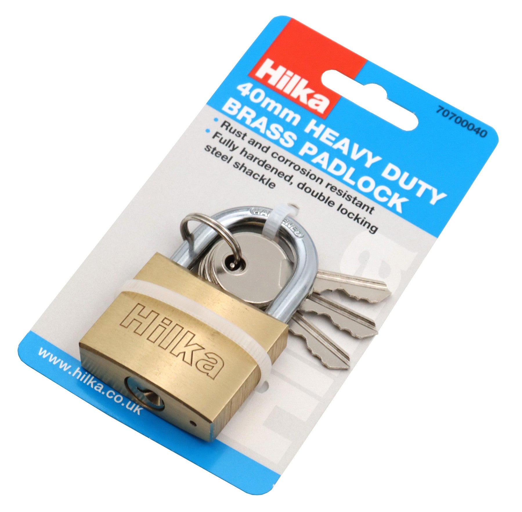 Hilka 40mm Heavy Duty Brass Padlock 70700040