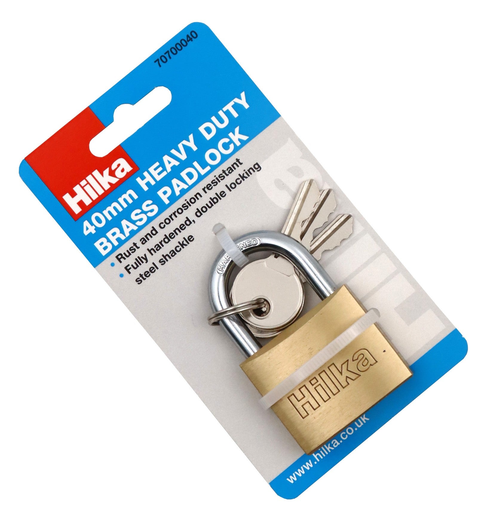 Hilka 40mm Heavy Duty Brass Padlock 70700040