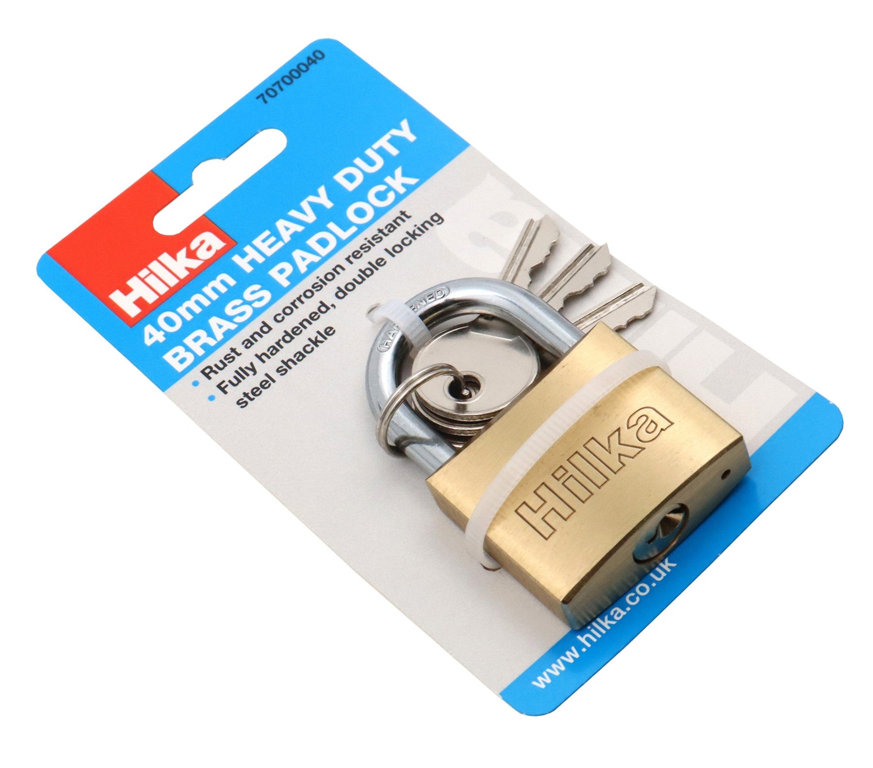 Hilka 40mm Heavy Duty Brass Padlock 70700040