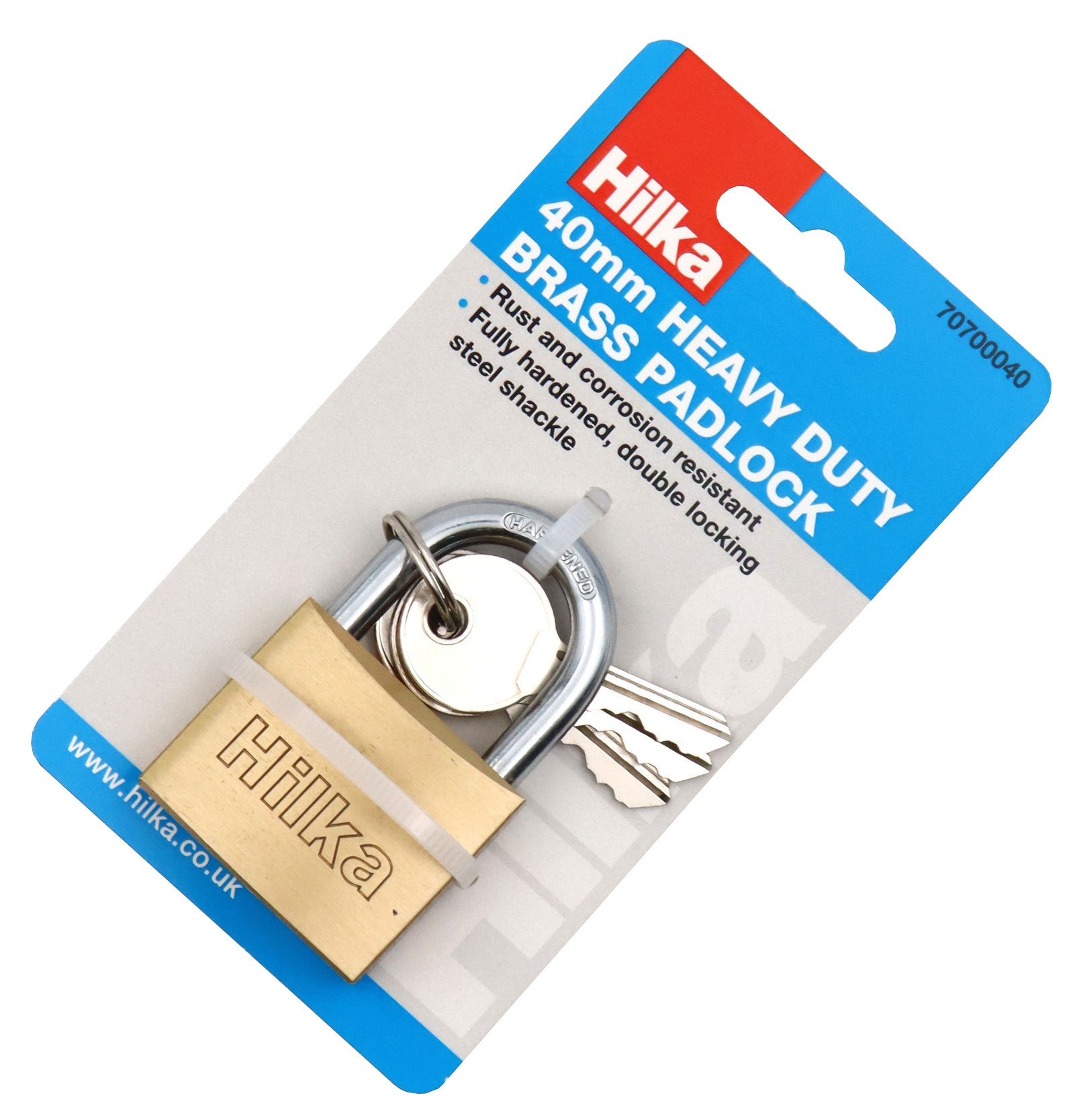 Hilka 40mm Heavy Duty Brass Padlock 70700040