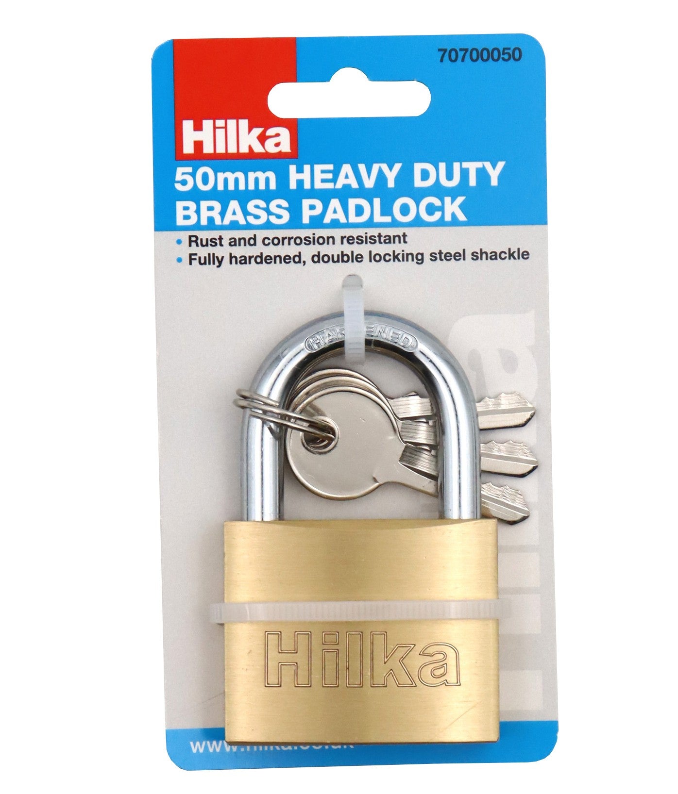Hilka 50mm Heavy Duty Brass Padlock 70700050