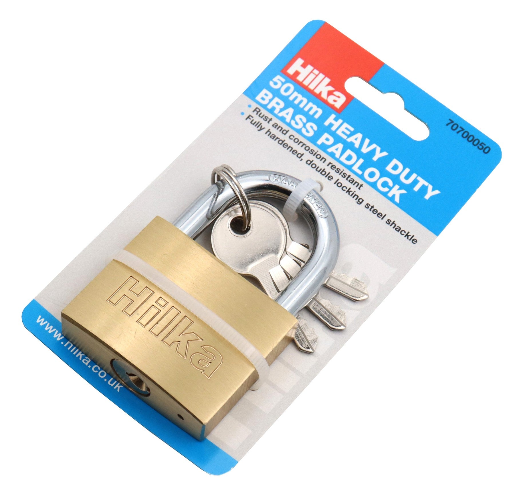 Hilka 50mm Heavy Duty Brass Padlock 70700050