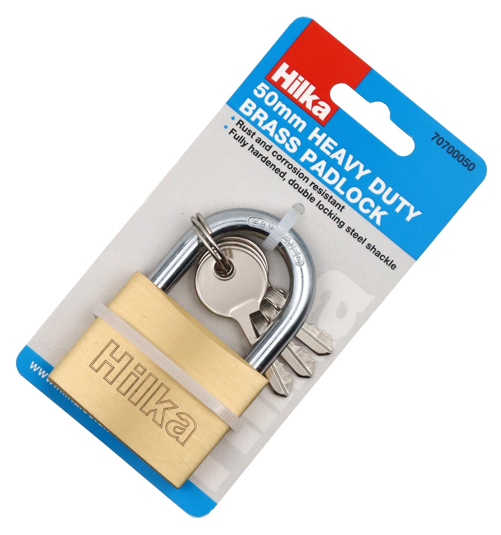 Hilka 50mm Heavy Duty Brass Padlock 70700050
