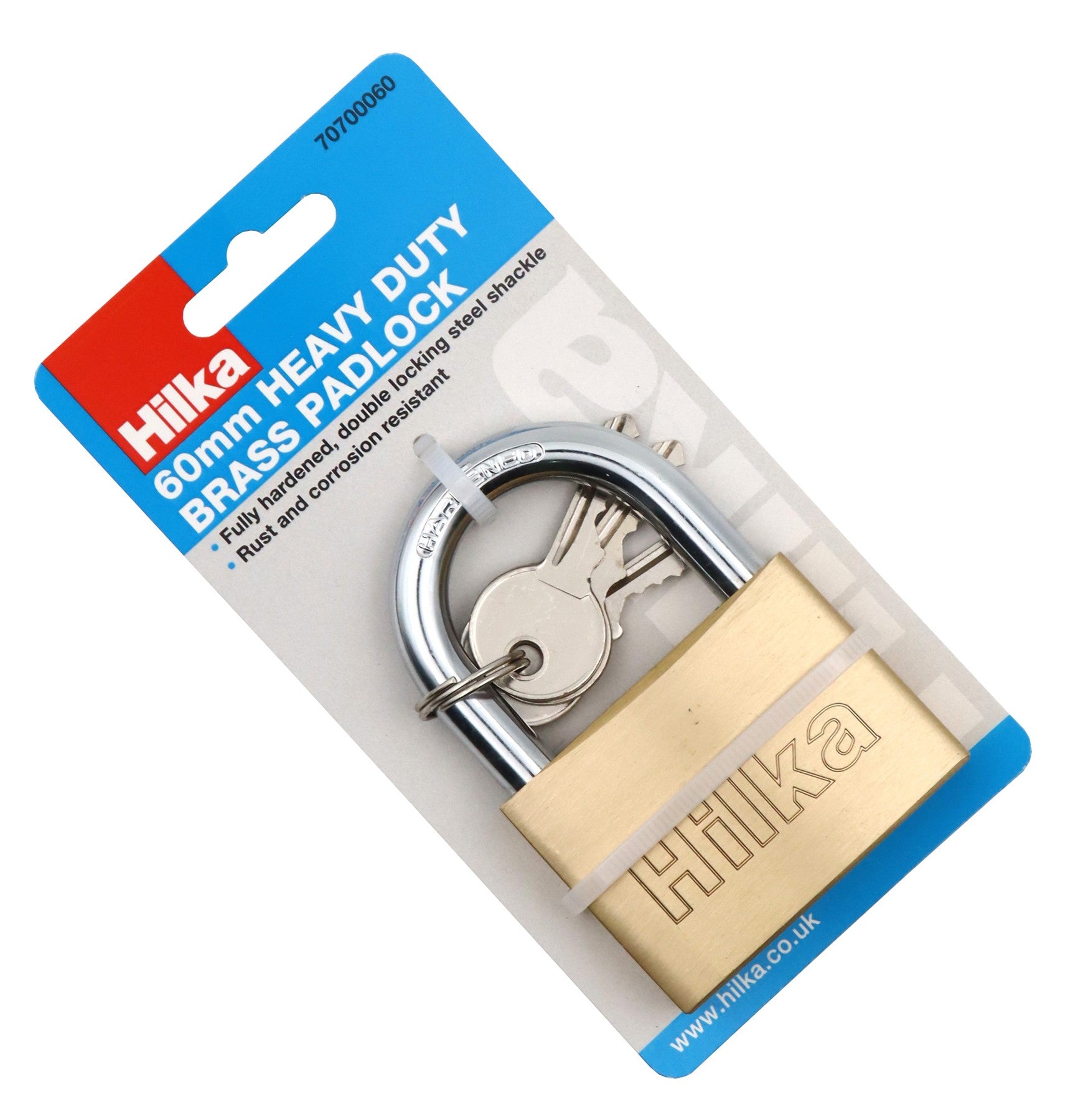 Hilka 60mm Heavy Duty Brass Padlock 70700060