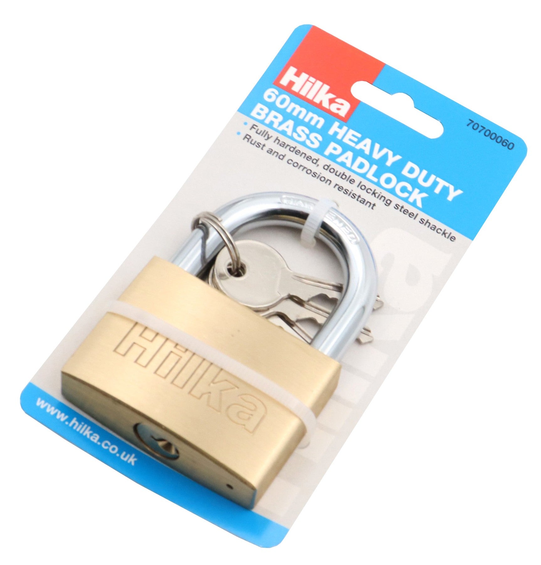 Hilka 60mm Heavy Duty Brass Padlock 70700060