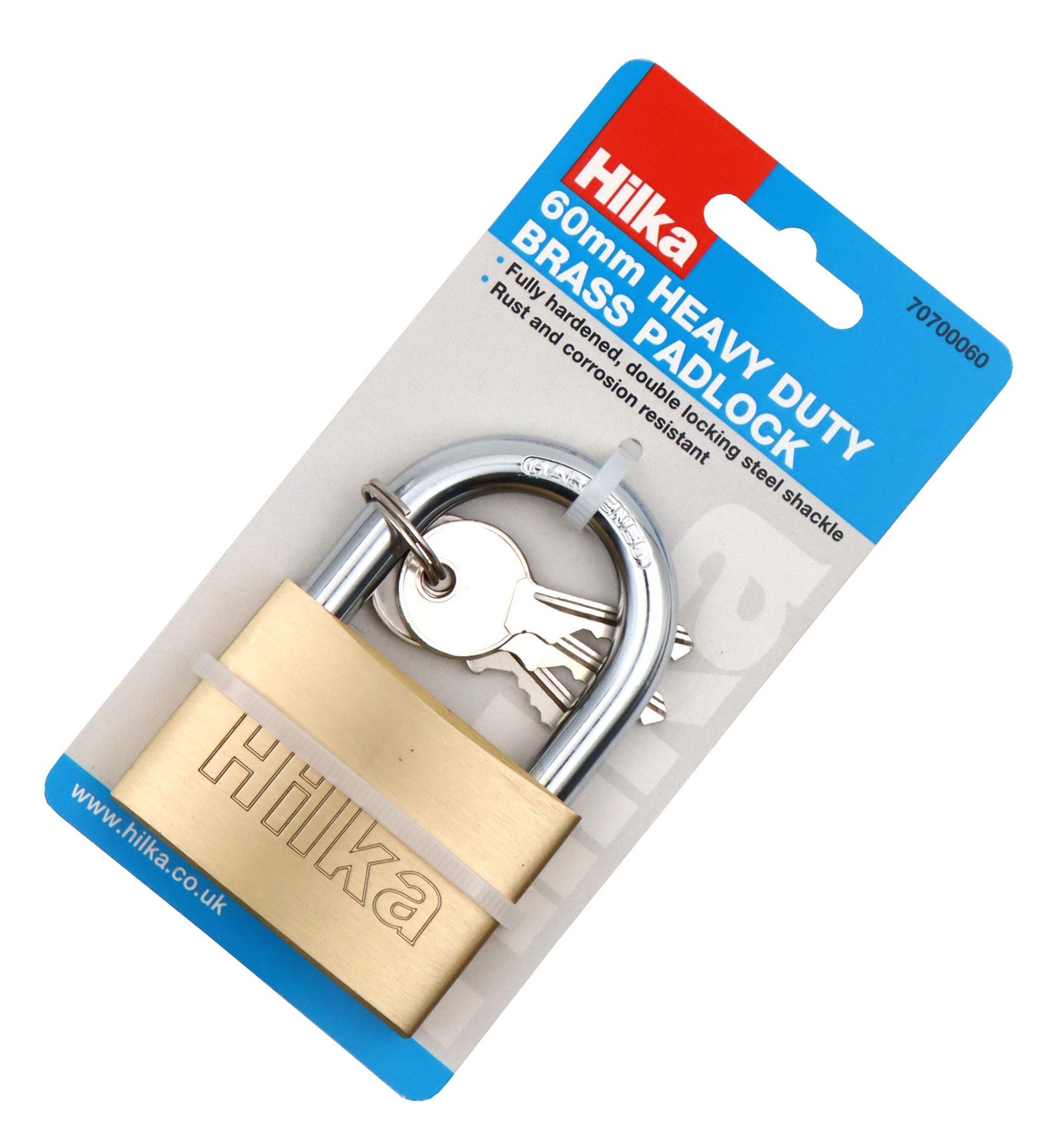 Hilka 60mm Heavy Duty Brass Padlock 70700060