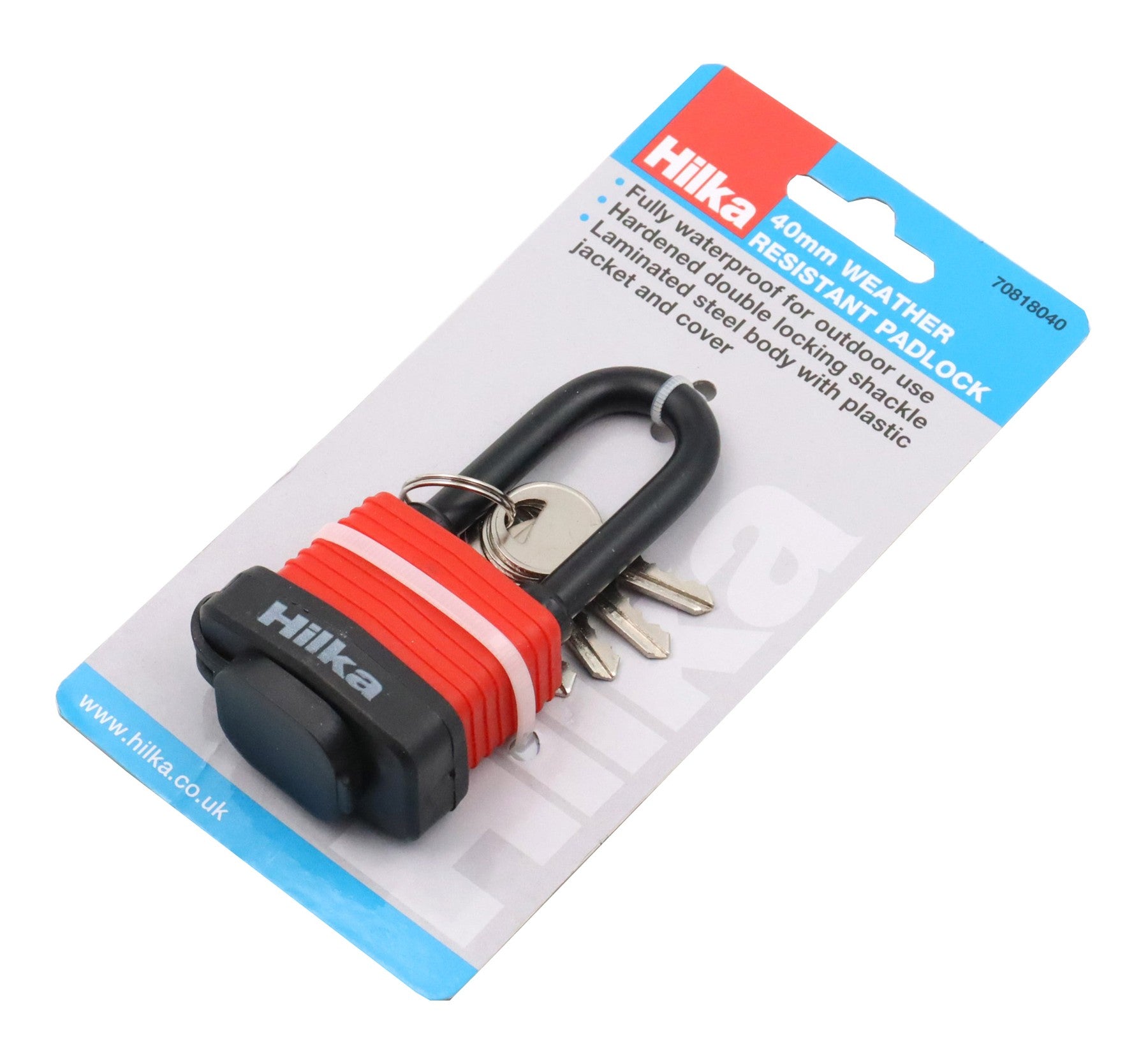 Hilka 40mm Long Shackle Weather Resist Padlock 70818040