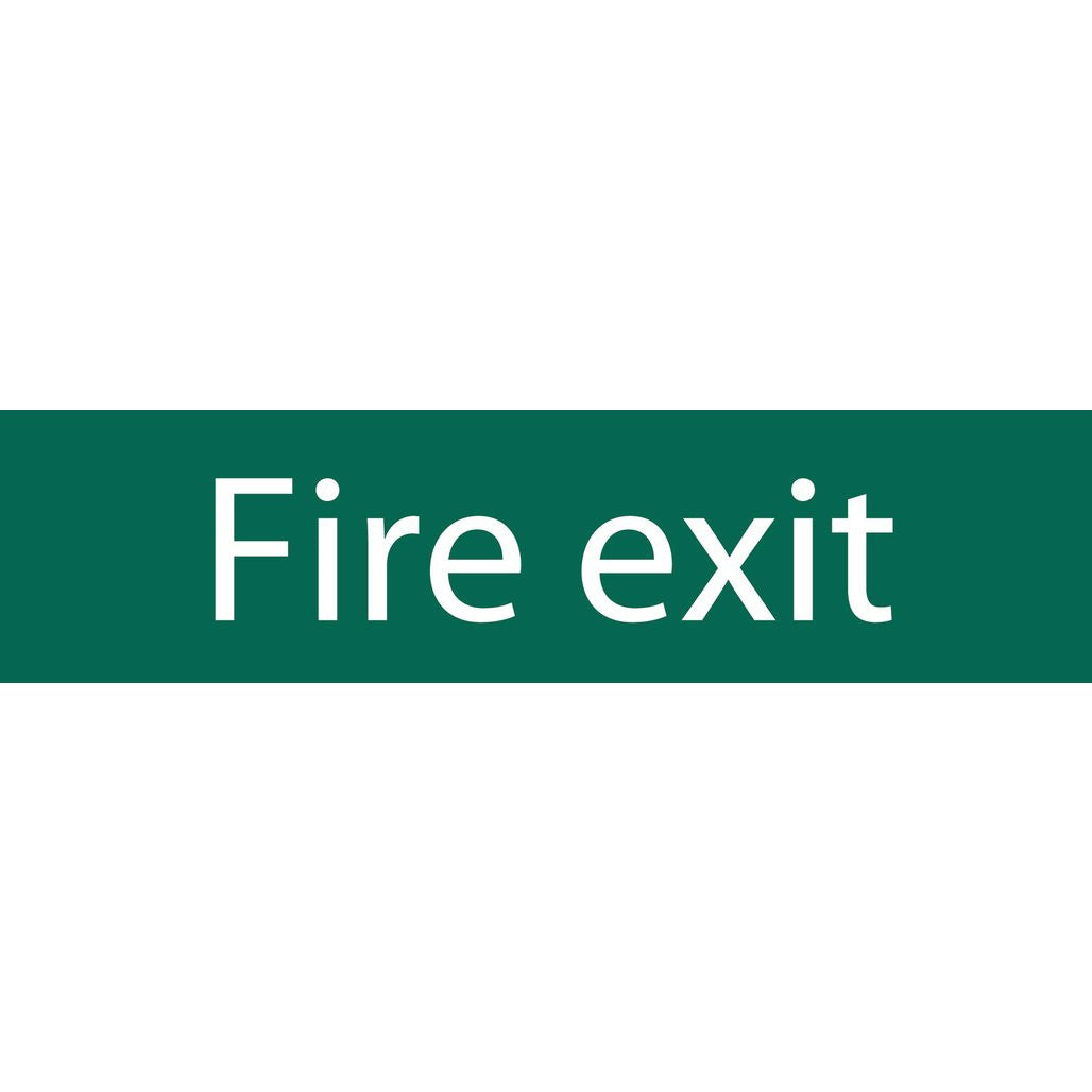 Draper Fire Exit' Safety Sign, 200 x 50mm 73213