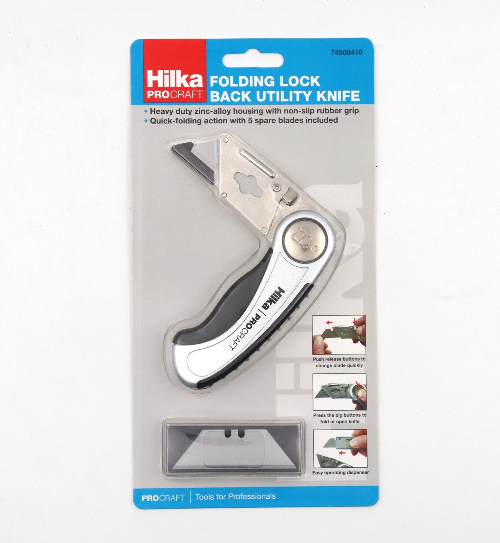 Hilka Push Button Folding Lock Back Knife 74508410
