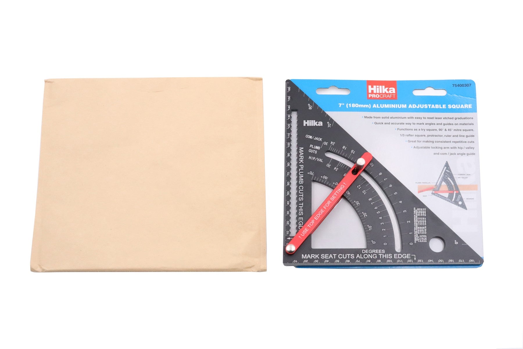 Hilka 7" (180mm) Aluminium Adjustable Square 75400307