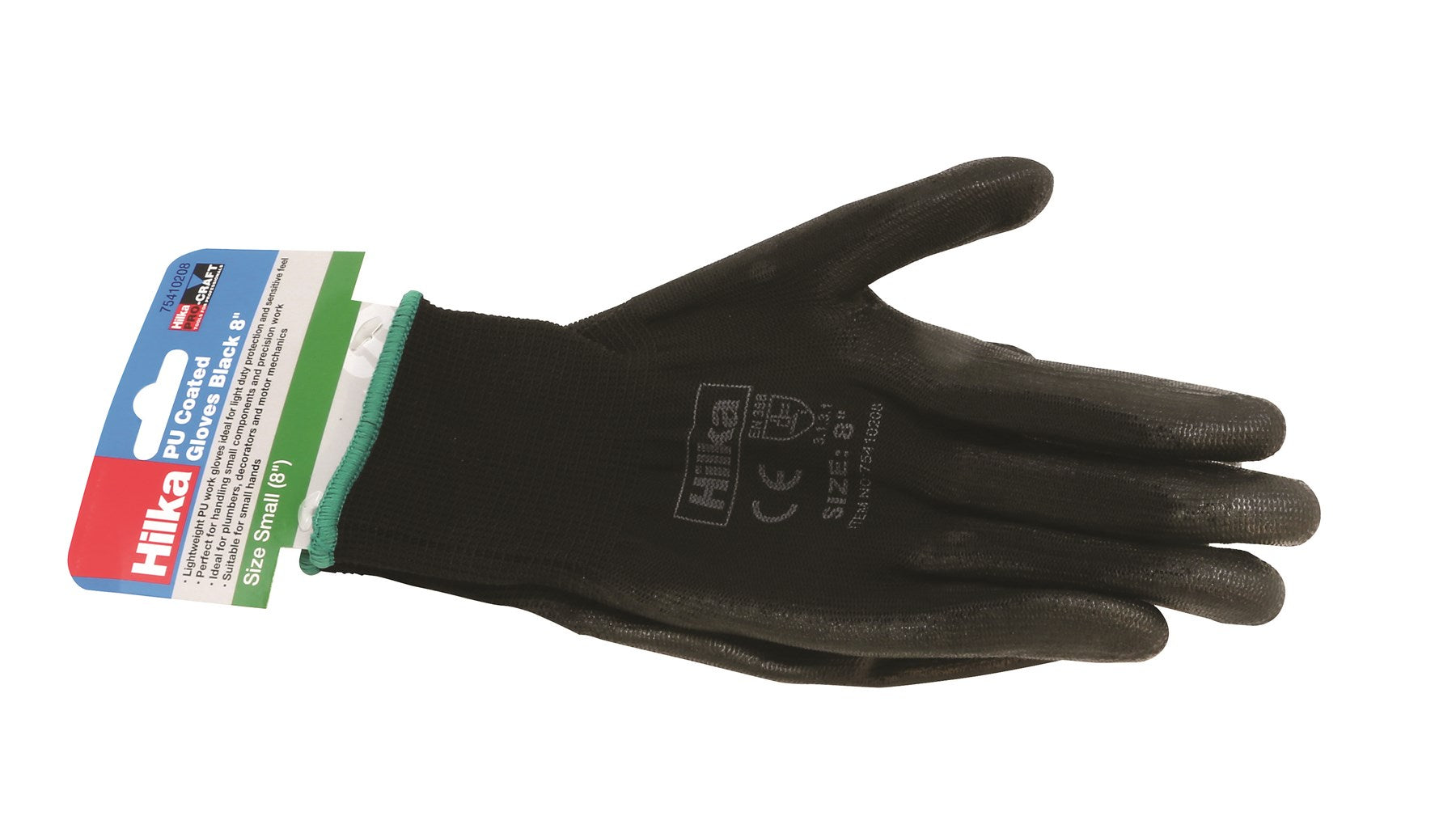 Hilka Small 8" Black PU Work Gloves 75410208