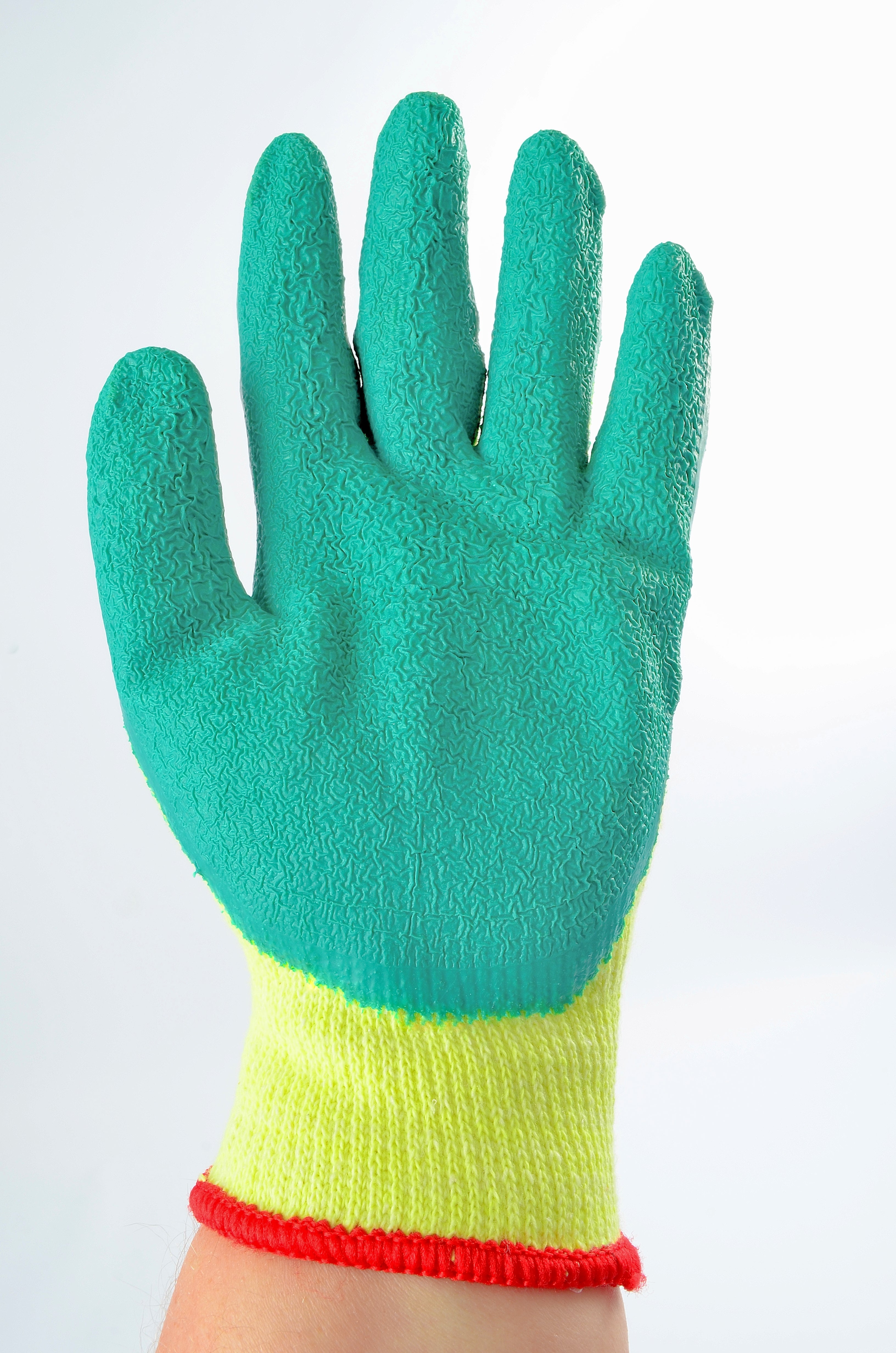 Hilka Medium 9" Green Latex Coated Work Gloves 75504509