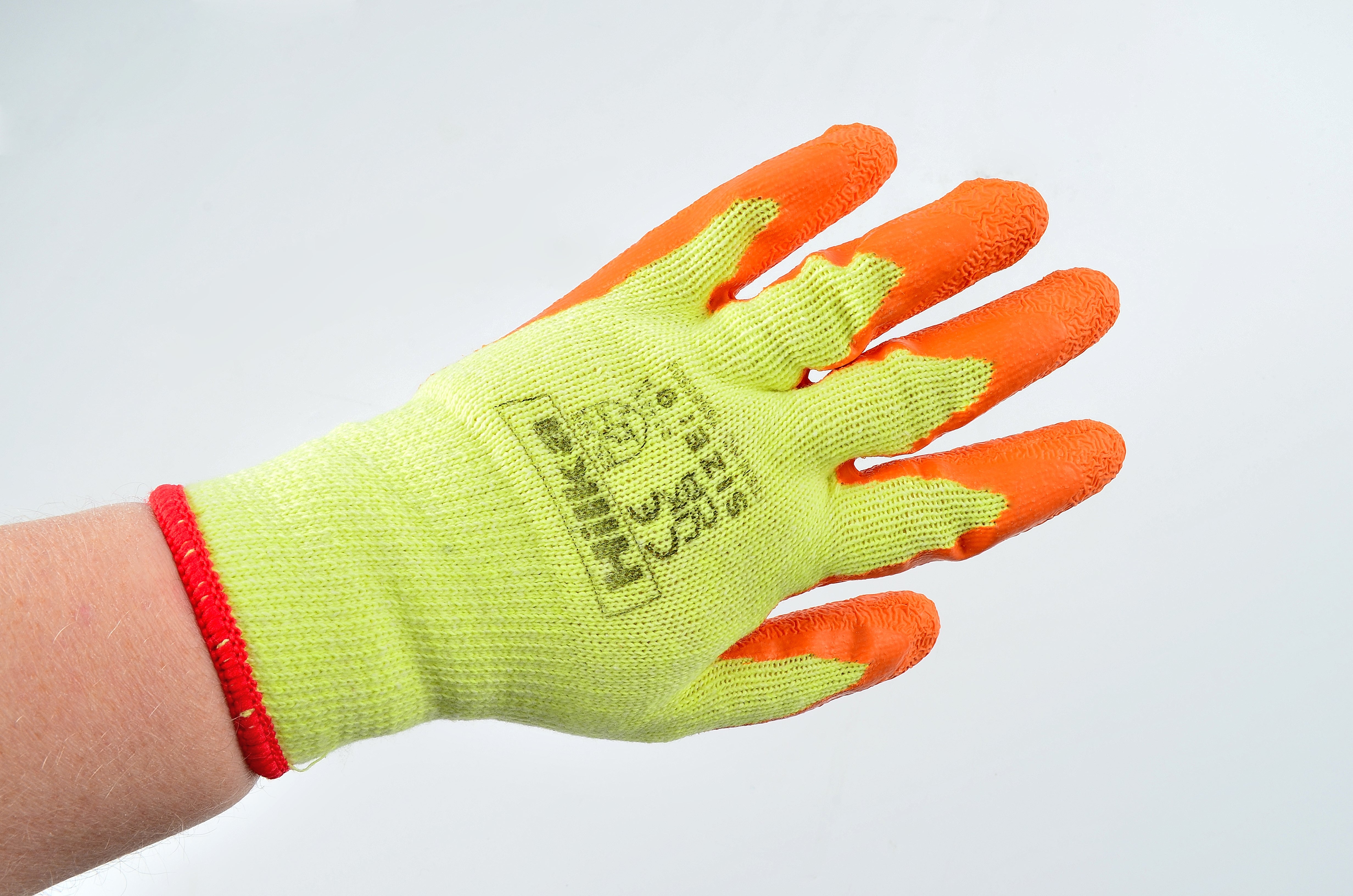 Hilka Medium 9" Orange Latex Coated Work Gloves 75565509