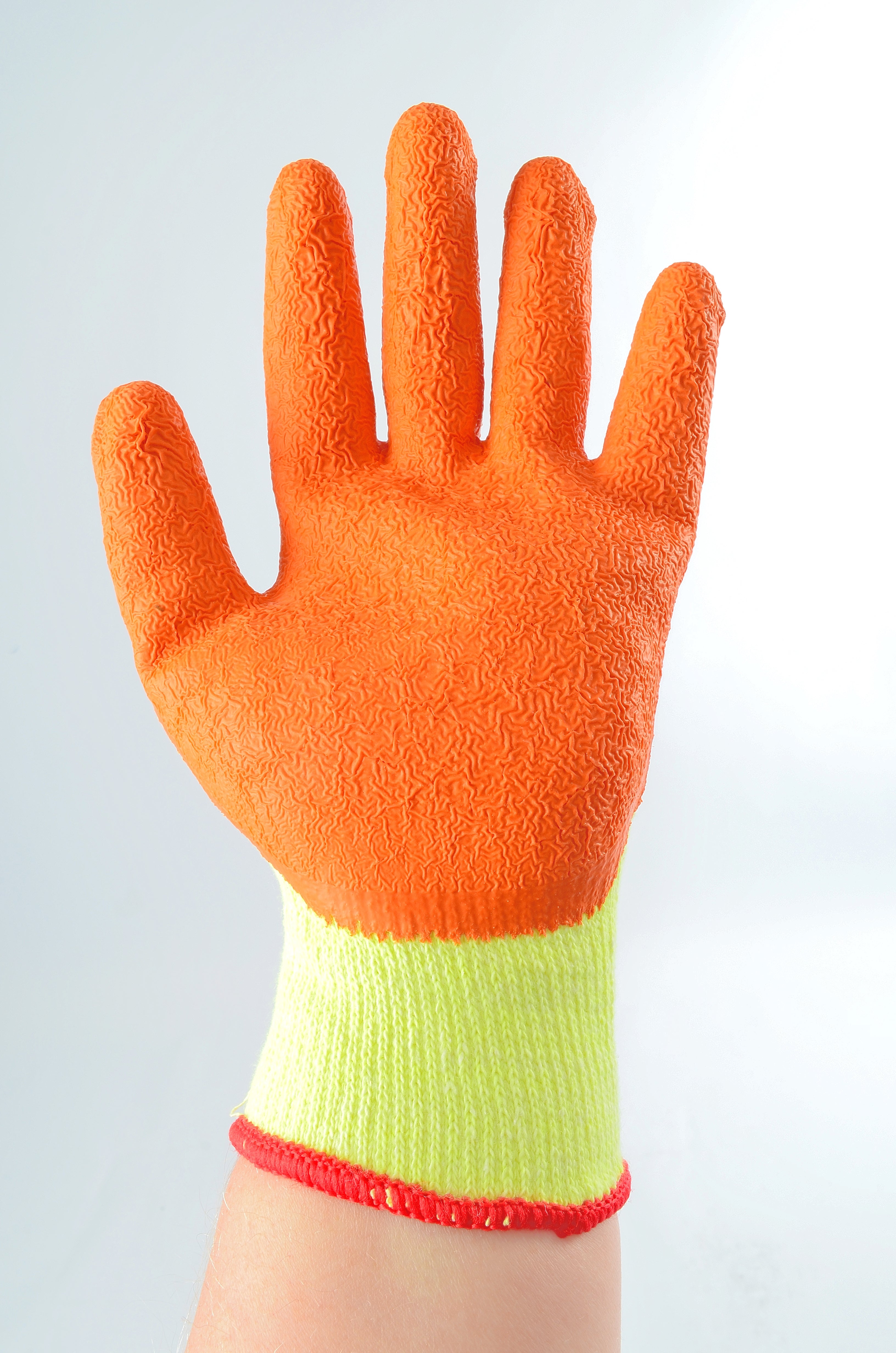 Hilka Medium 9" Orange Latex Coated Work Gloves 75565509