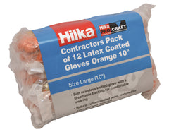 Hilka Large 10" Orange Latex Coated Work Gloves 75565510