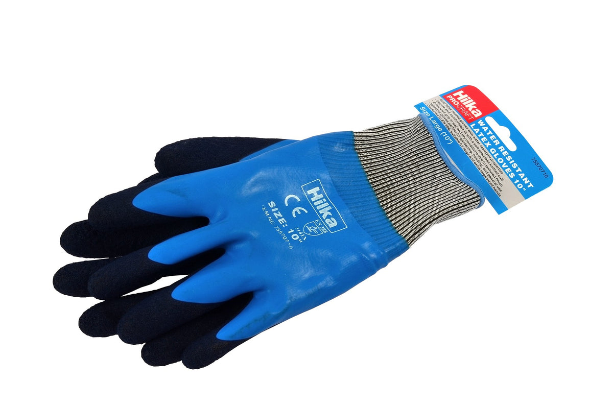 Hilka Large 10" Water Resistant Latex Gloves 75570710