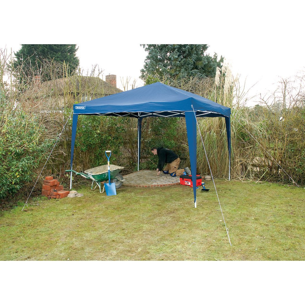 Draper Concertina Gazebo, 3 x 3m, Blue  76940