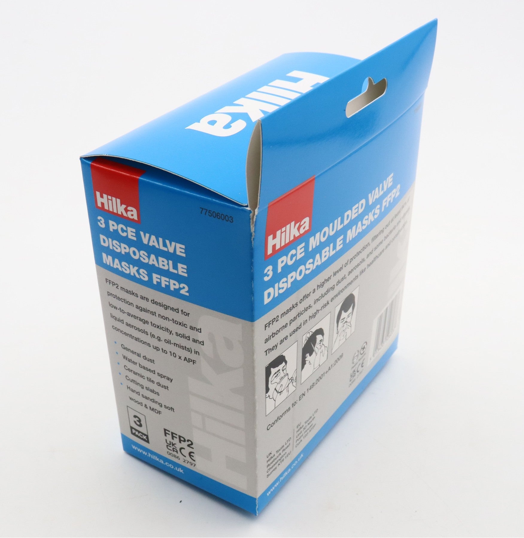Hilka 3 pce Moulded Valve Disposable Masks FFP2 77506003