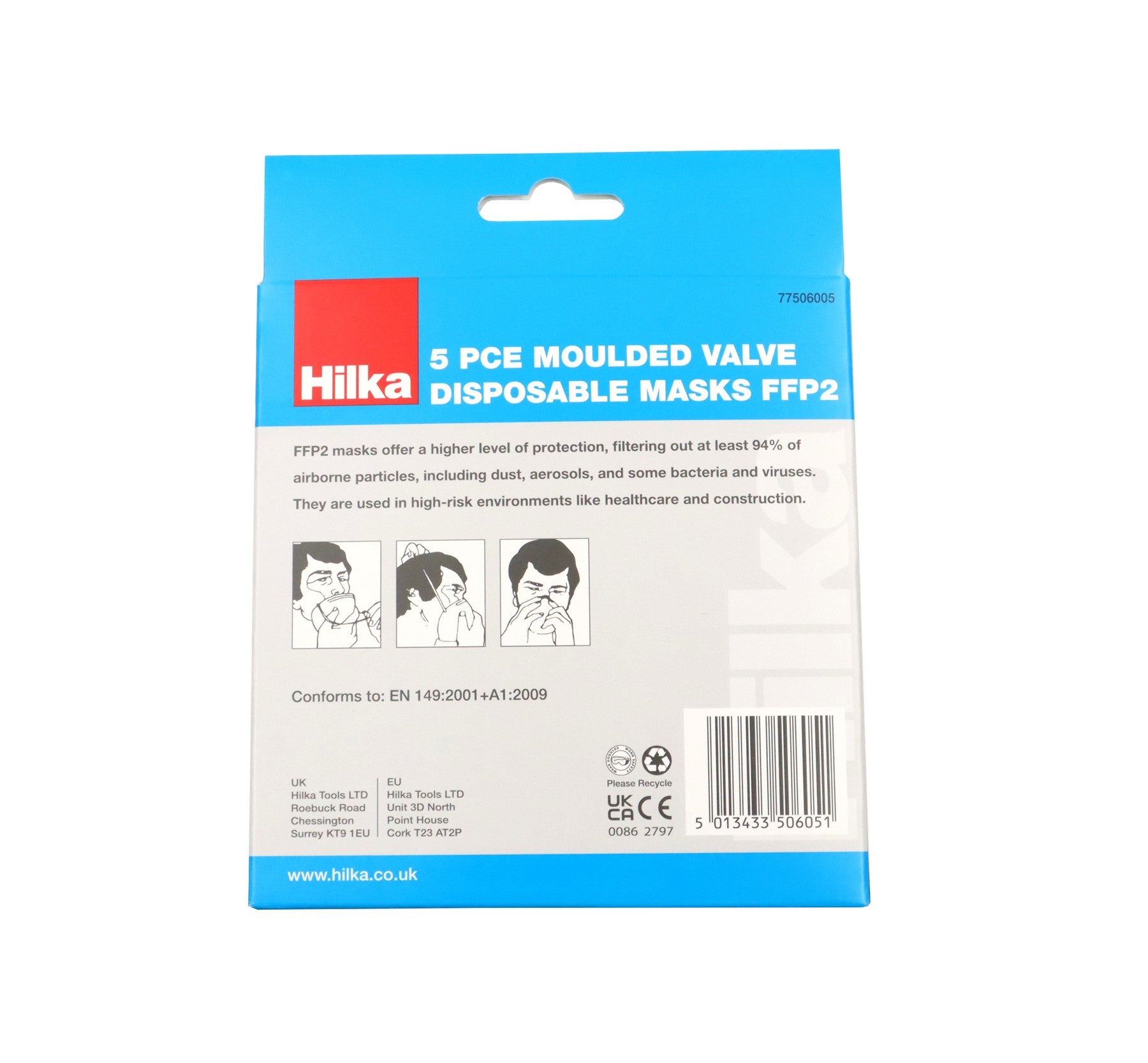 Hilka 5 pce Moulded Valve Disposable Masks FFP2 77506005