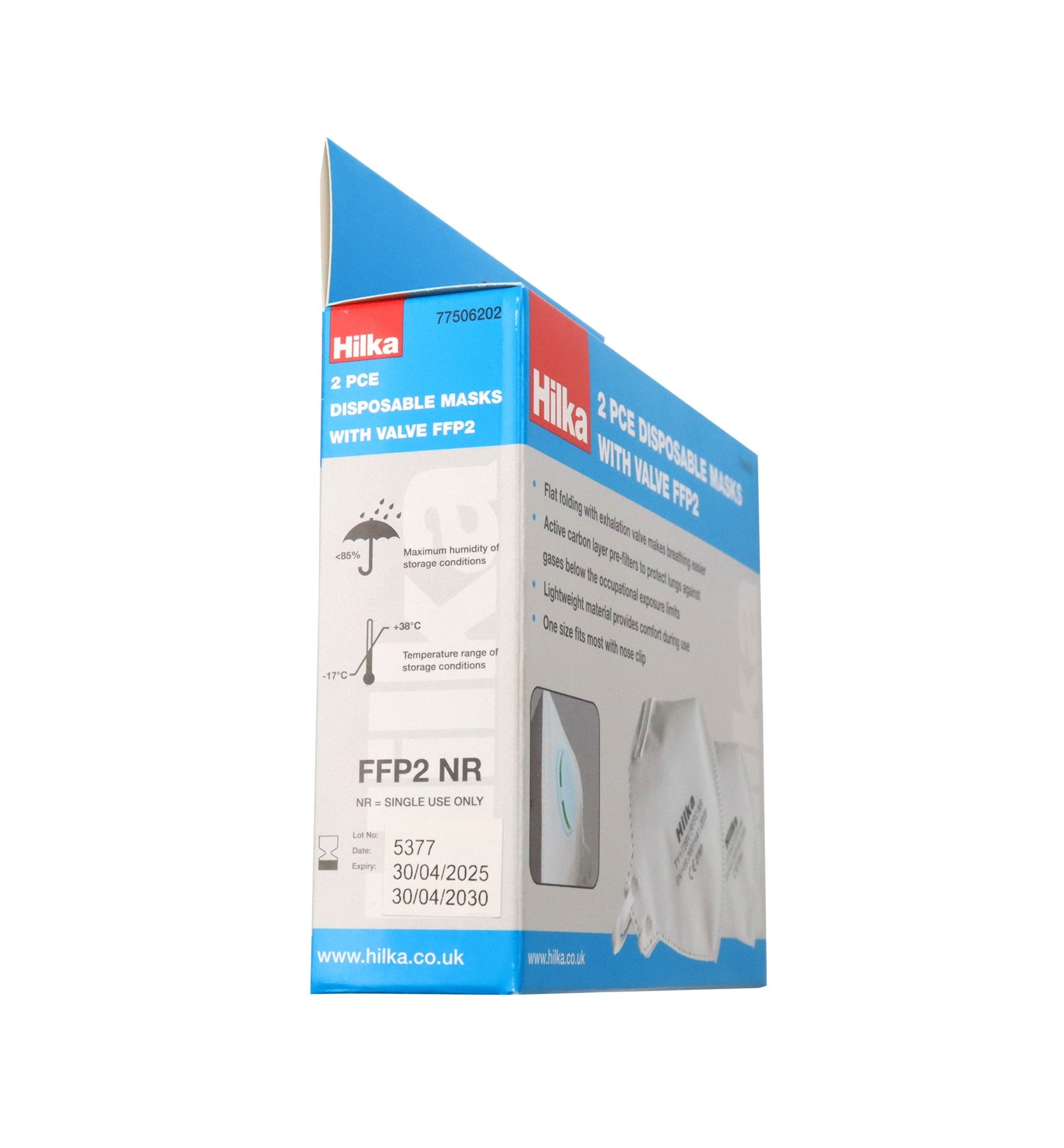 Hilka 2 pce Disposable Masks with Valve FFP2 77506202