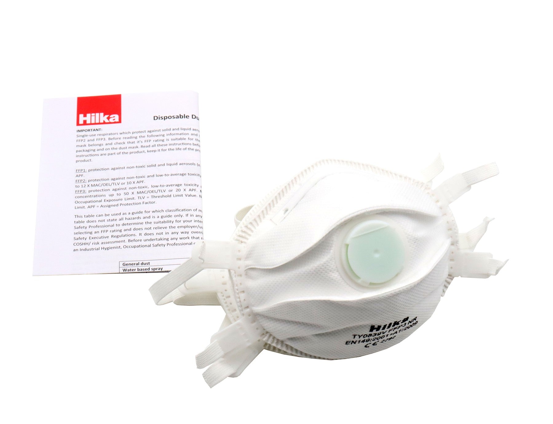 Hilka 2 pce Moulded Valve Disposable Masks FFP3 77507203