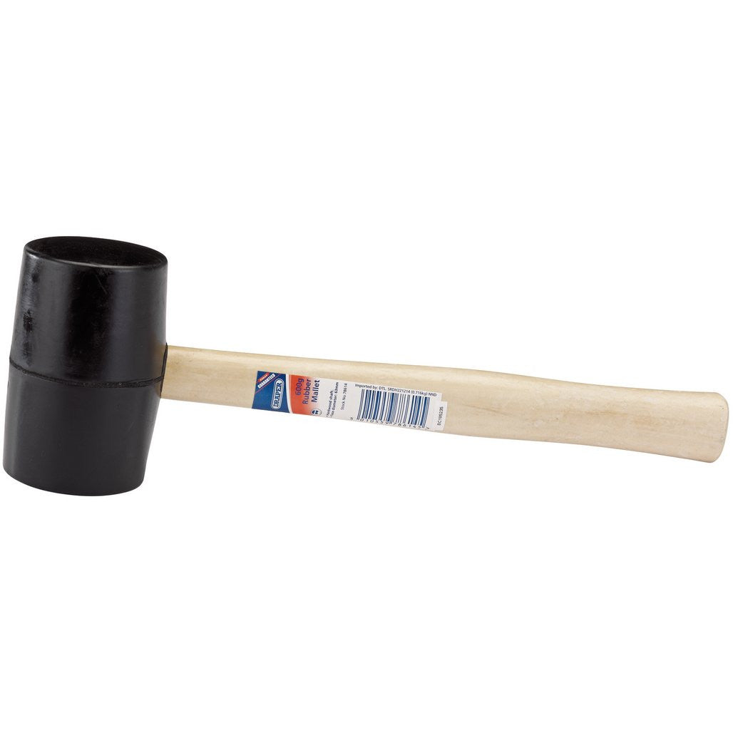 Draper Hardwood Shaft Rubber Mallet, 620g/22oz  78614