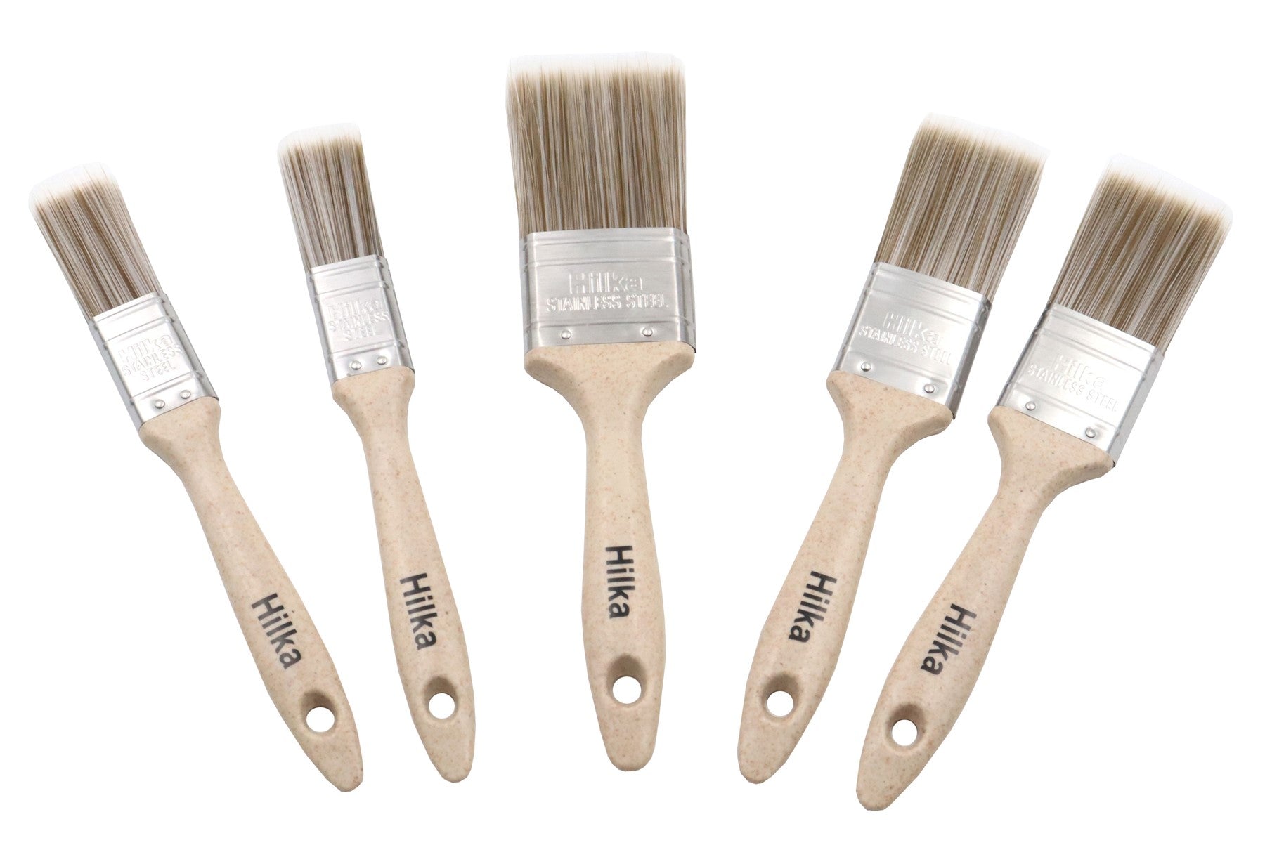 Hilka 5 pce Eco Synthetic Bristle Paint Brushes 78705505