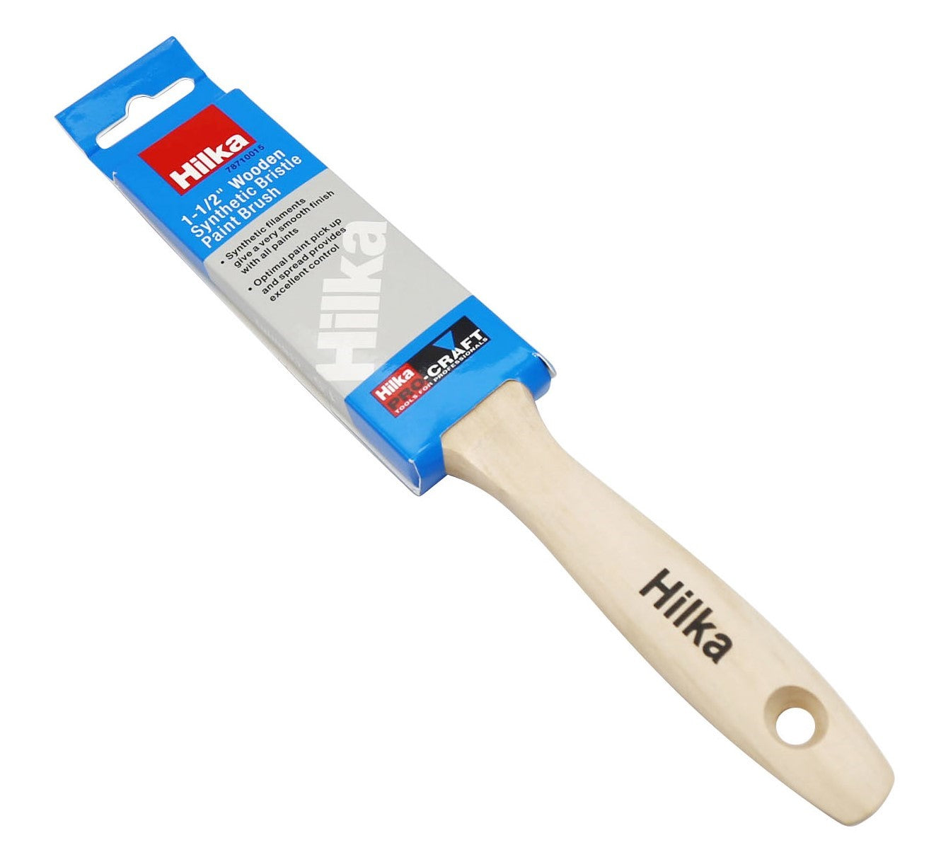 Hilka 1 1/2" Wooden Synthetic Bristle Paint Brush 78710015