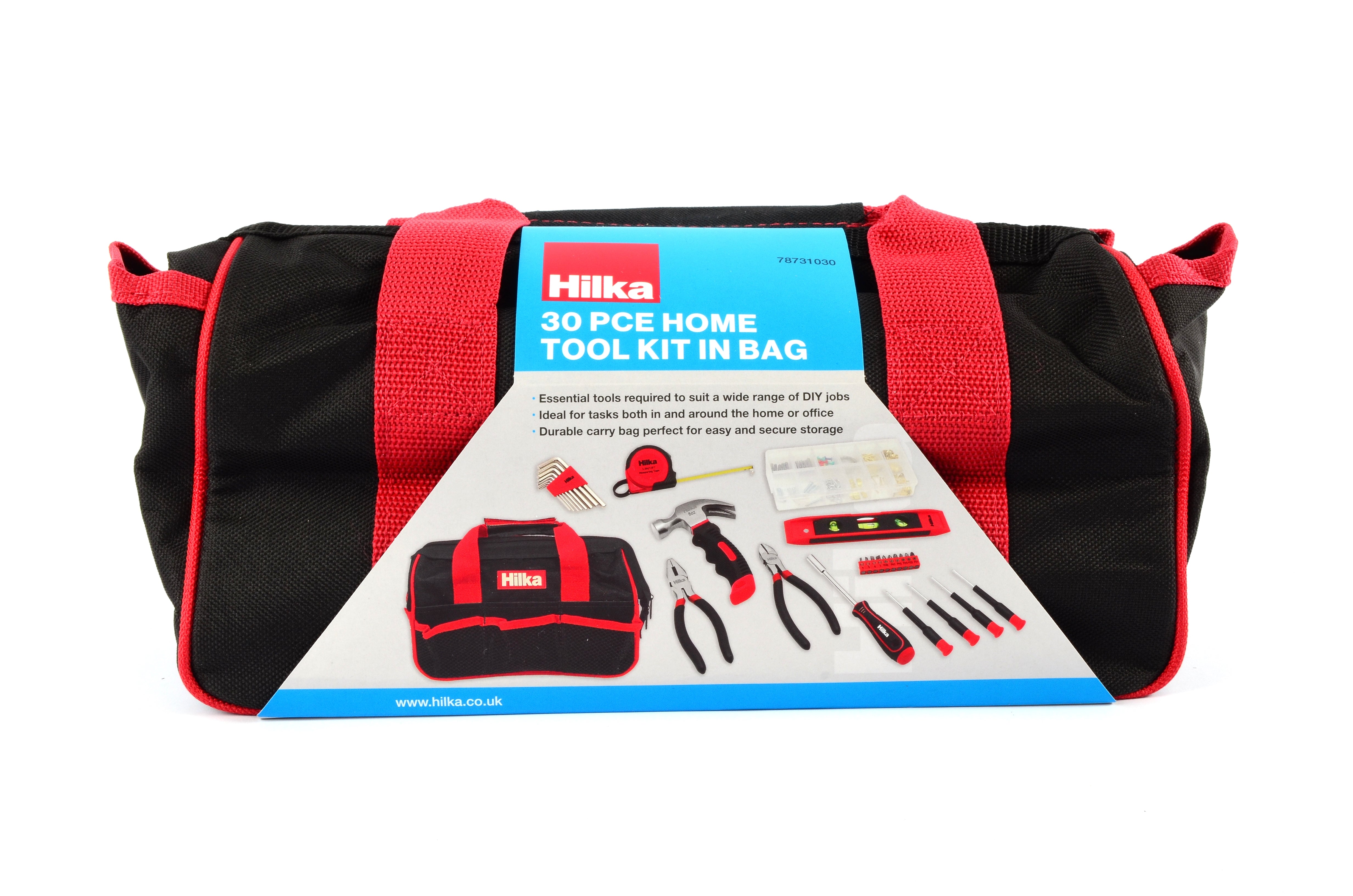 Hilka 30 pce Home Tool Kit in Bag 78731030