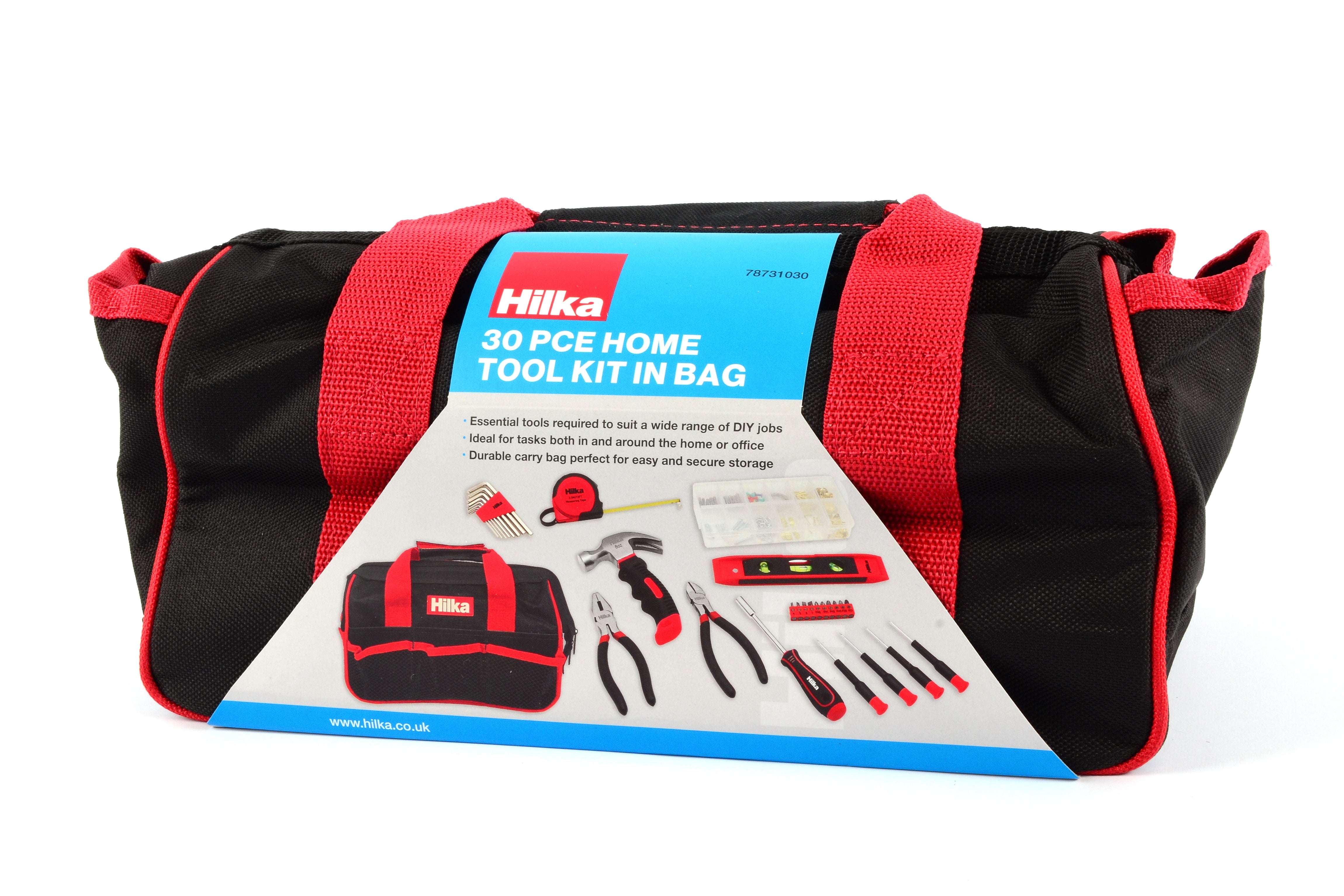 Hilka 30 pce Home Tool Kit in Bag 78731030