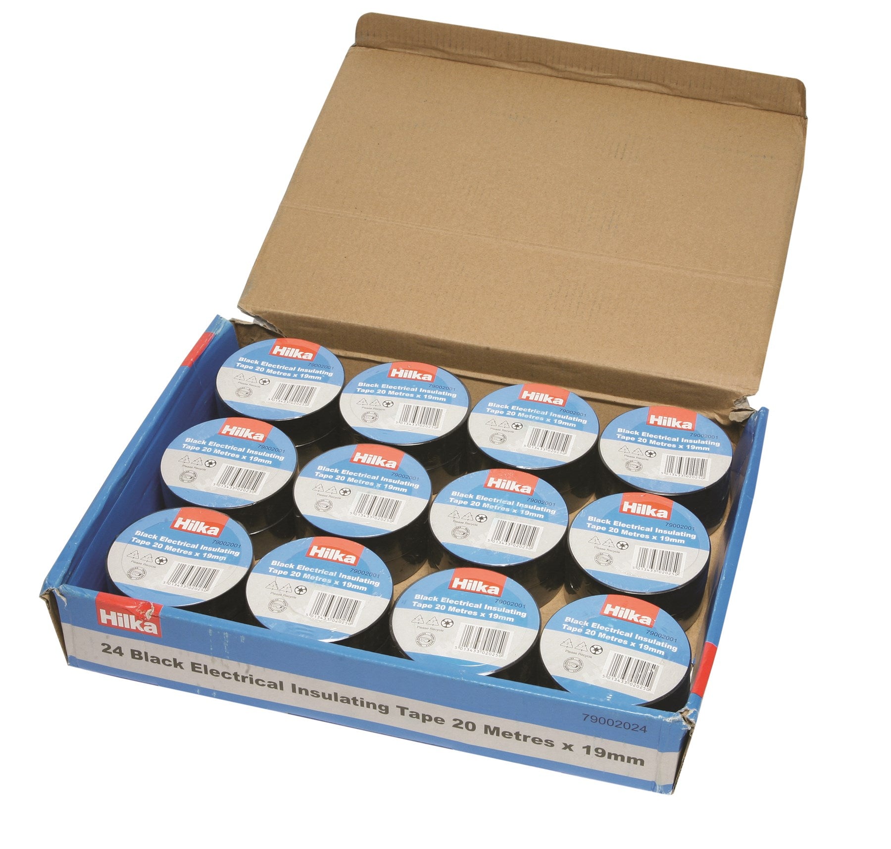 Hilka Insulation Black Tape 20m x 19mm in 24 pce display 79002001