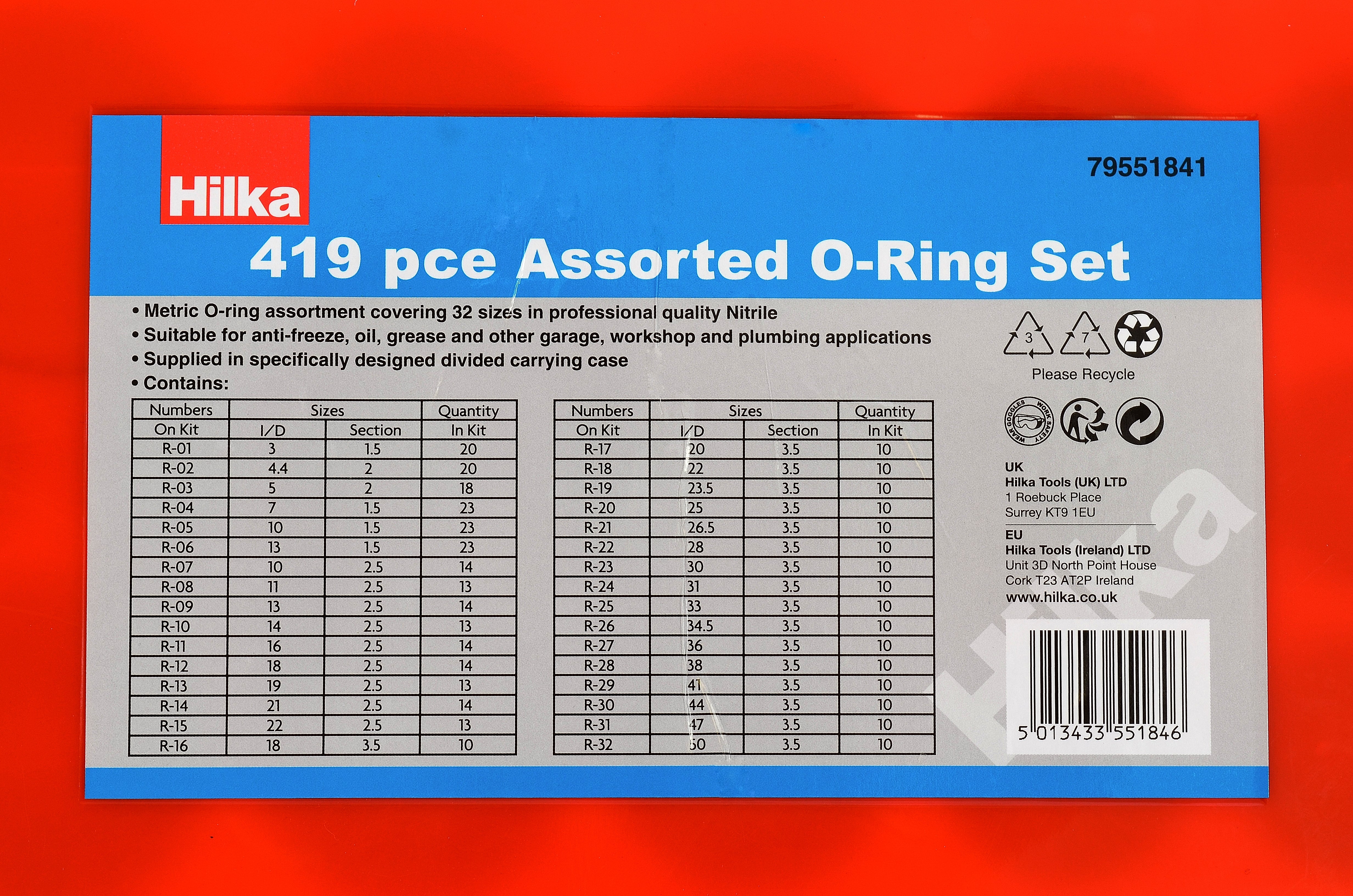 Hilka 419 pce O Ring Set 79551841