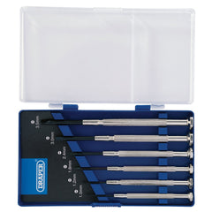 Draper Precision Screwdriver Set, 6 x Plain Slot (6 Piece)  80797