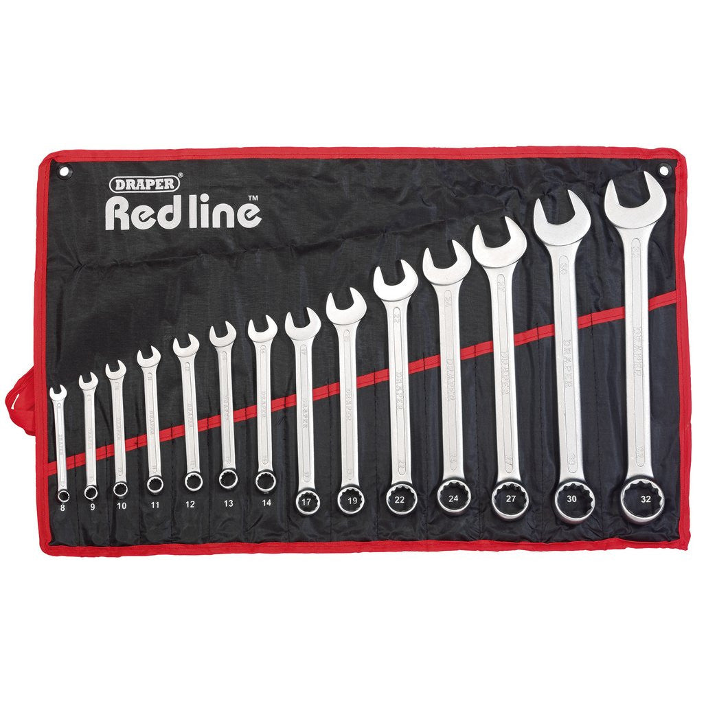 Draper Redline® Metric Combination Spanner Set (14 Piece)  80931