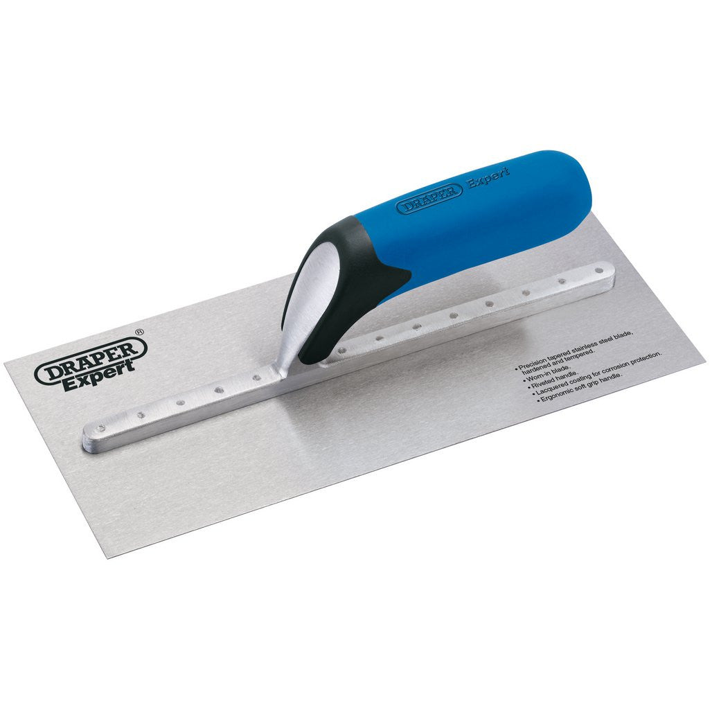Draper Expert Soft Grip Stainless Steel Plastering Trowel, 119 x 280mm  81200