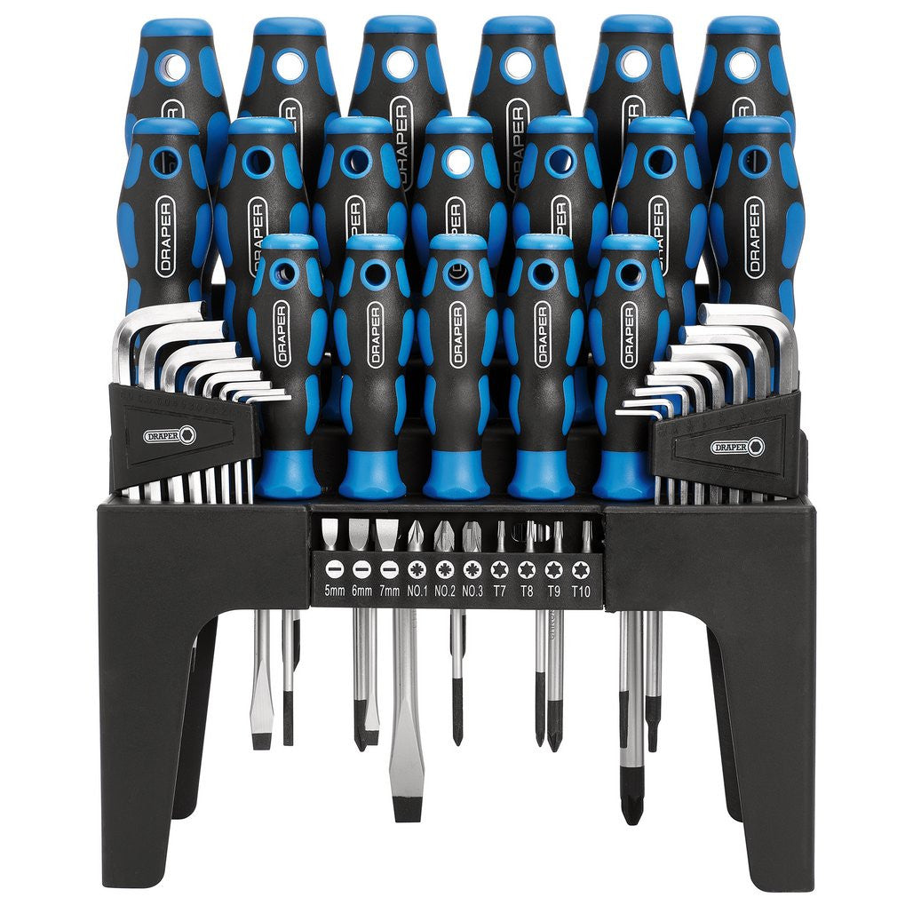 Draper Soft Grip Screwdriver, Hex. Key and Bit Set (44 Piece)  81294