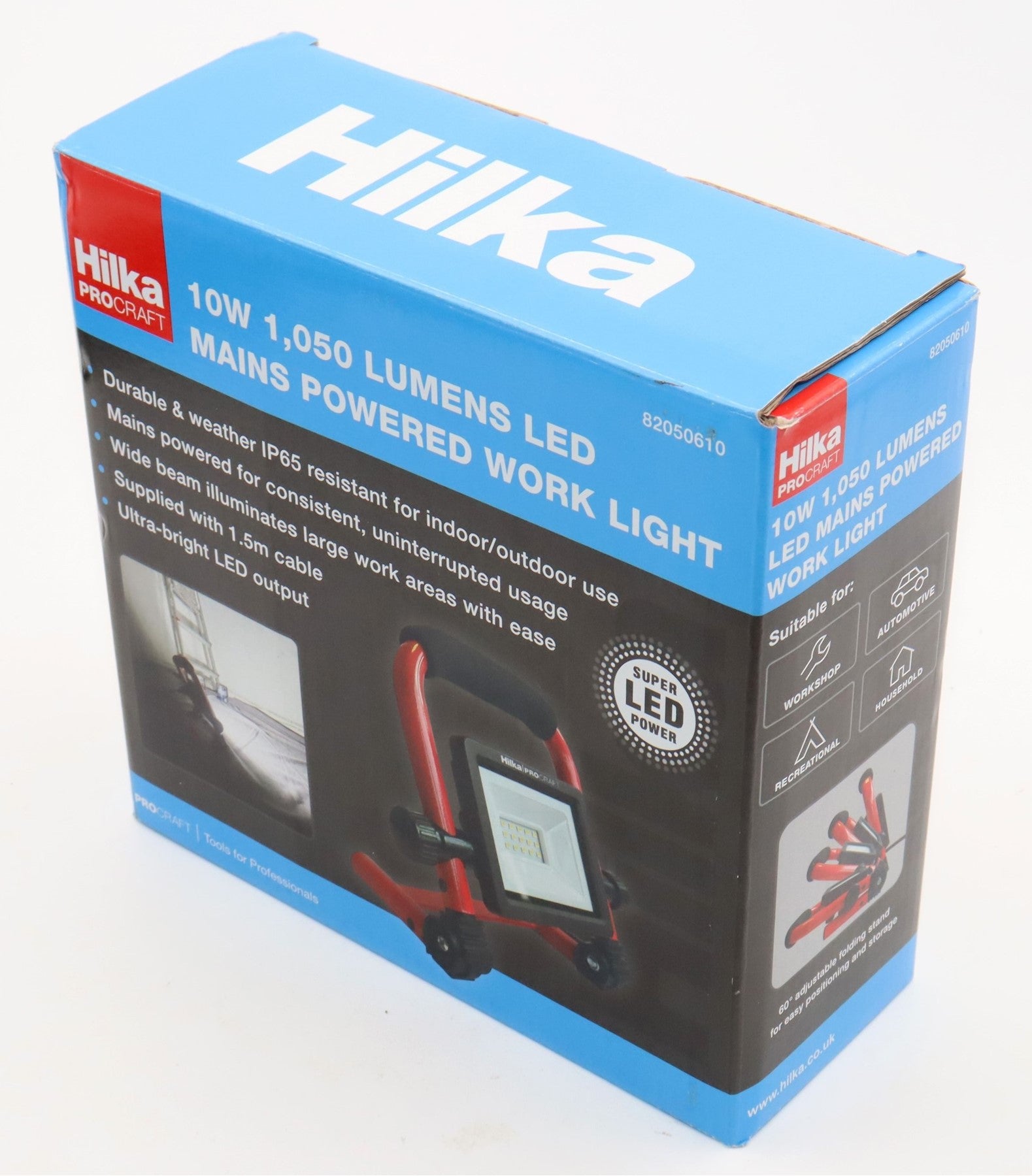 Hilka 10W 1,050 Lumens LED Mains Powered Work Light 82050610