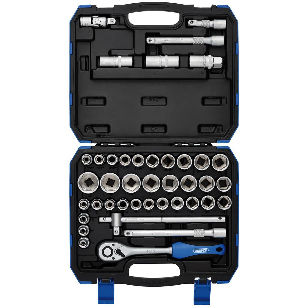 Draper Combined MM/AF Socket Set, 1/2" Sq. Dr. (41 Piece)  82136