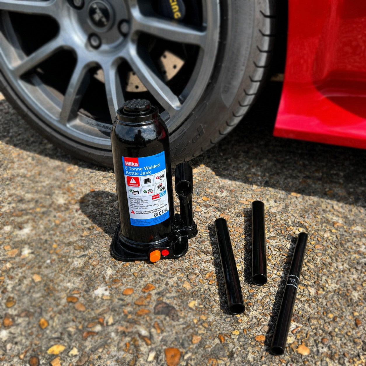 Hilka 8 Tonne 222 - 447mm Welded Bottle Jack 82250208