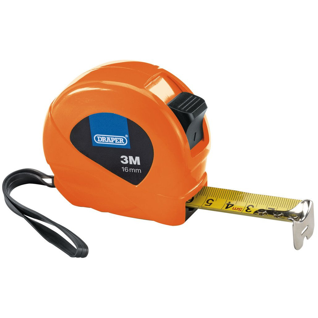 Draper Measuring Tapes, 3m/10ft x 16mm, 3 Colours (Dispenser of 12)  82435