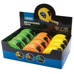 Draper Measuring Tapes, 7.5m/25ft x 25mm, 3 Colours (Dispenser of 12)  82440