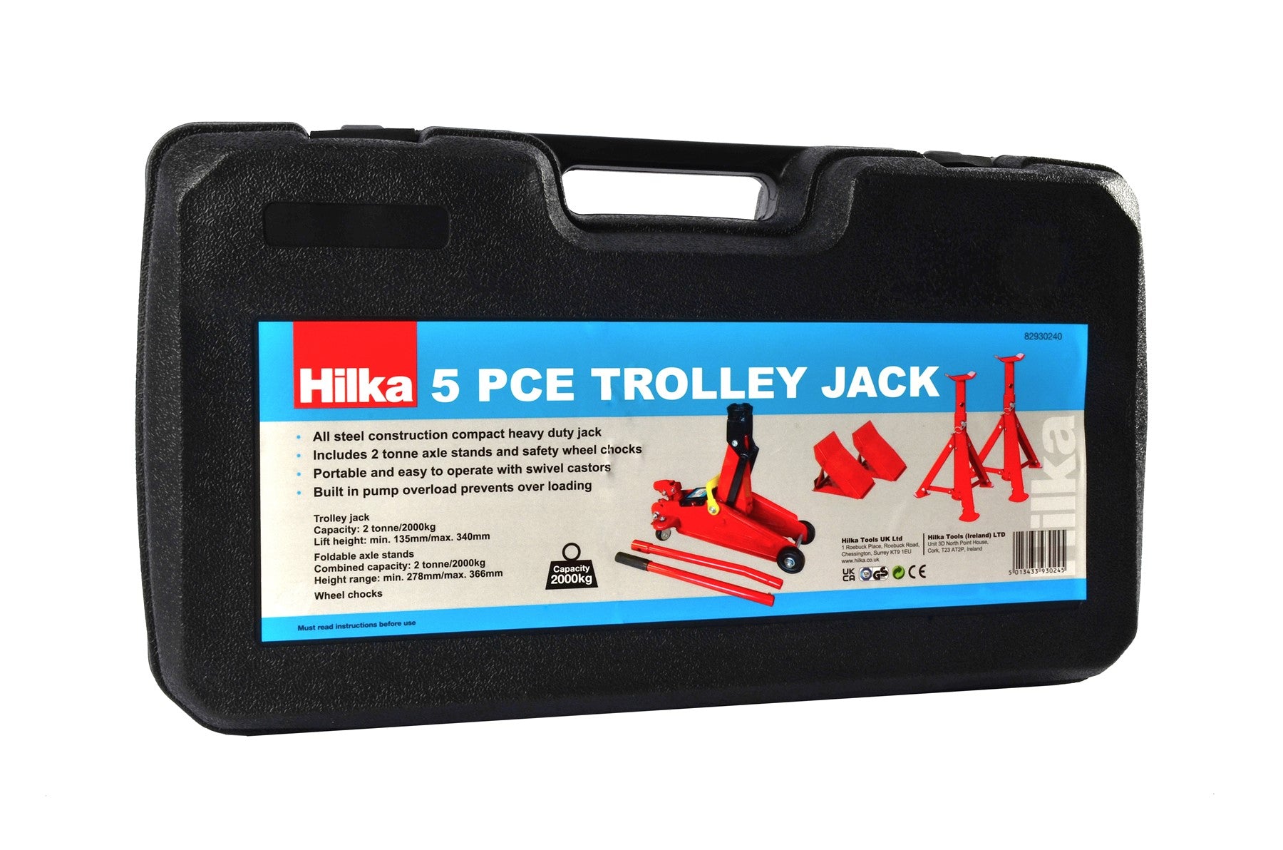 Hilka 2 Tonne Trolley Jack Kit in Case 82930240