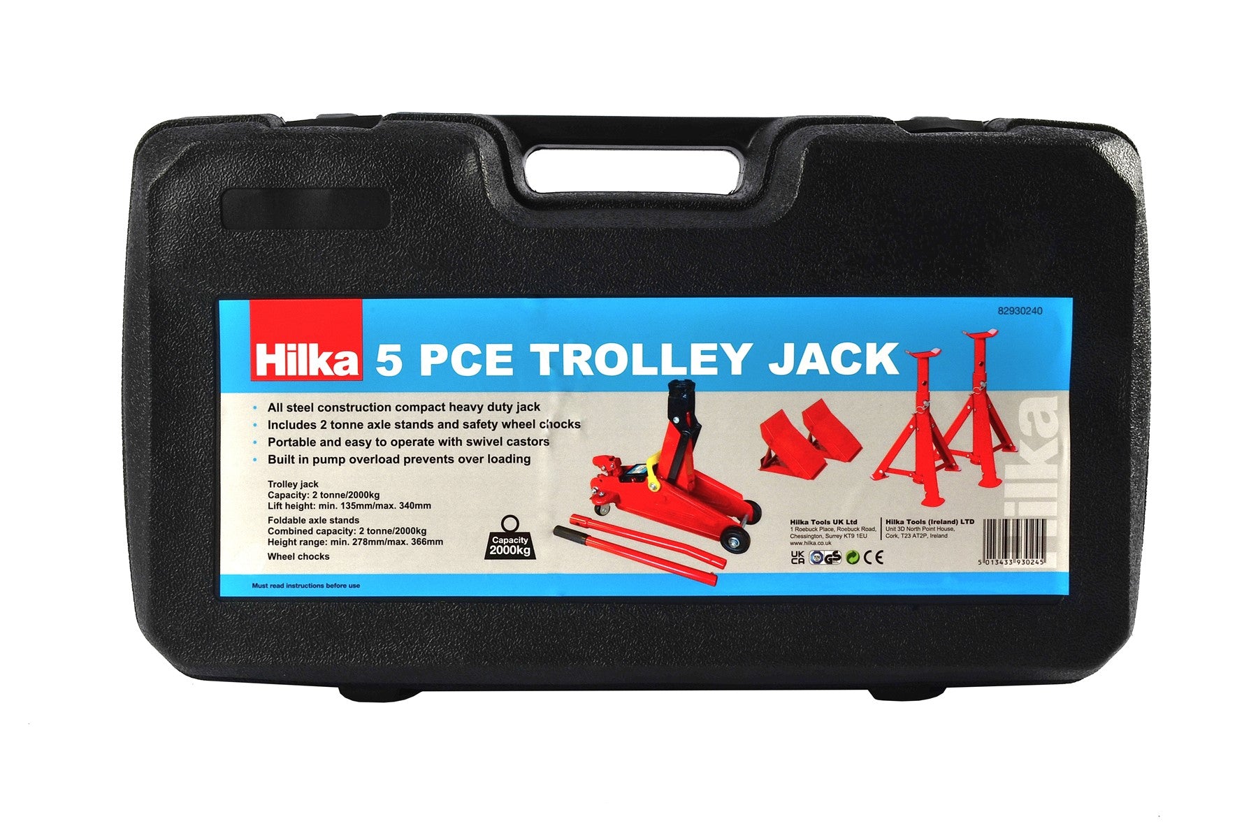 Hilka 2 Tonne Trolley Jack Kit in Case 82930240
