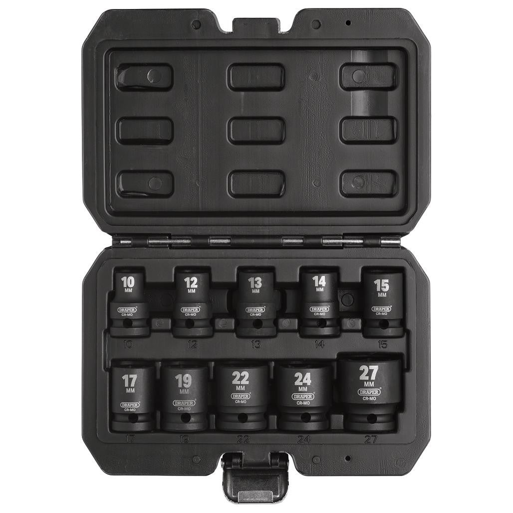 Draper HI-TORQ® Metric Impact Socket Set, 1/2" Sq. Dr. (10 Piece)  83092