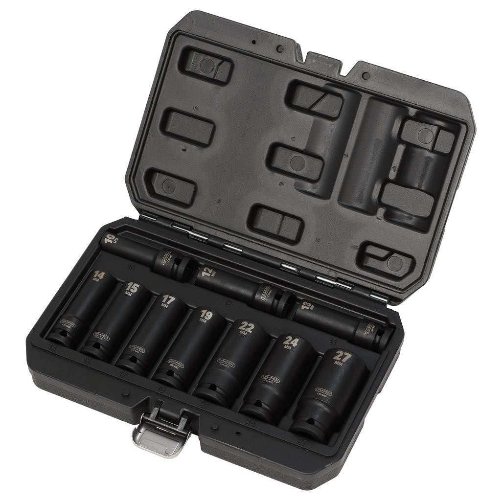 Draper Metric Deep Impact Socket Set, 1/2" Sq. Dr. (10 Piece)  83096