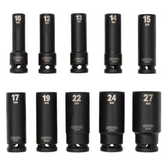 Draper Metric Deep Impact Socket Set, 1/2" Sq. Dr. (10 Piece)  83096