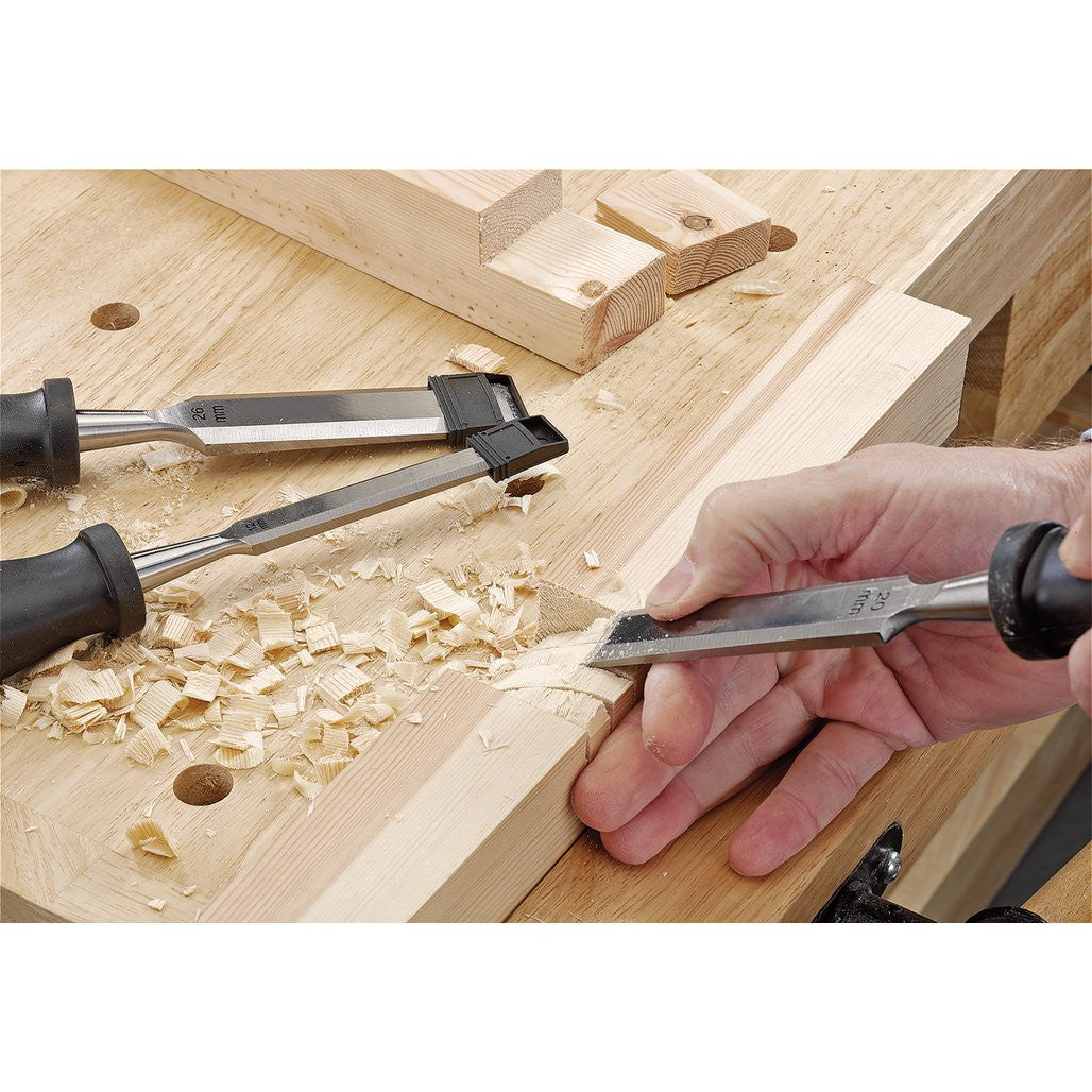 Draper Soft Grip Bevel Edge Wood Chisel Set (4 Piece)  83351