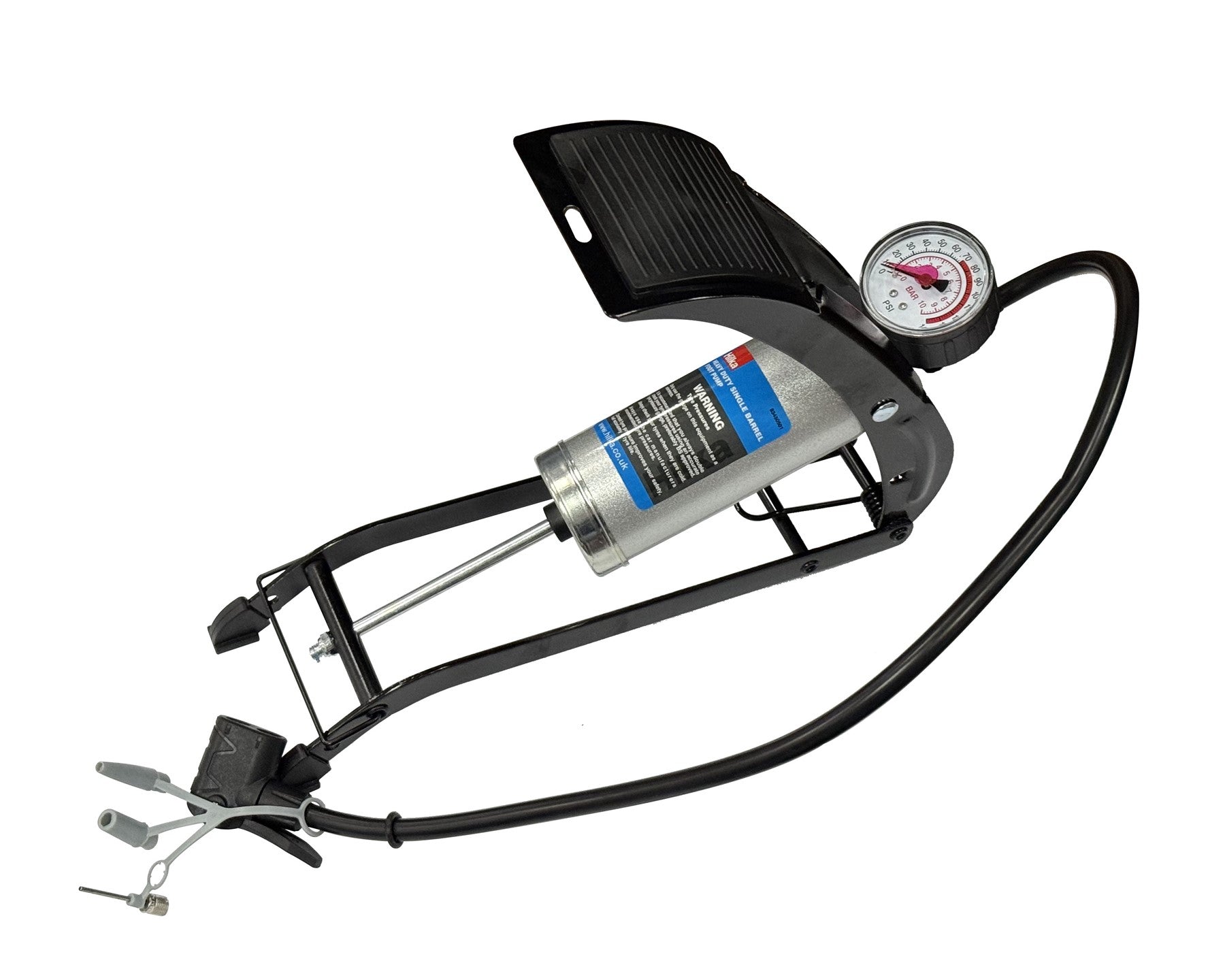 Hilka Heavy Duty Single Barrel Foot Pump 83450501