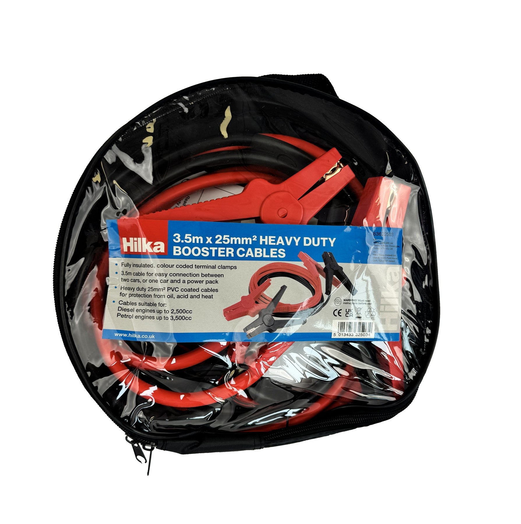 Hilka 3.5m x 25mm Heavy Duty Booster Cables 83622503