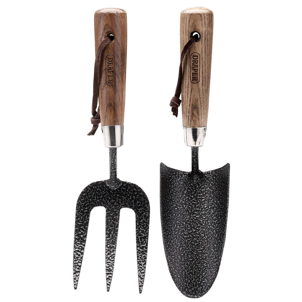 Draper Carbon Steel Heavy Duty Hand Fork and Trowel Set with Ash Handles (2 Piece)  83776